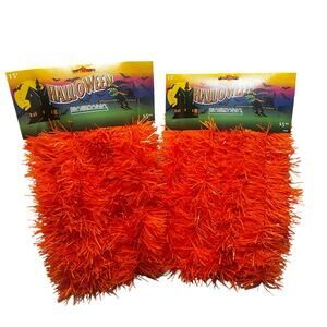Vintage Halloween Orange garland home decor  indoor /outdoor 15' set of two
